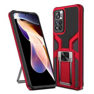 For Xiaomi Redmi Note 11 Pro Armor 2 in 1 PC + TPU Magnetic Phone Case(Red)