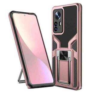 For Xiaomi 12 Pro Armor 2 in 1 PC + TPU Magnetic Phone Case(Rose Gold)