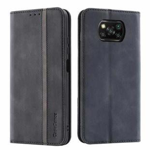 For Xiaomi Poco X3 / X3 Pro Splicing Skin Feel Magnetic Leather Phone Case(Black)