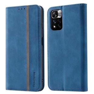 For Xiaomi Redmi Note 11 Pro 5G CN Version Splicing Skin Feel Magnetic Leather Phone Case(Blue)