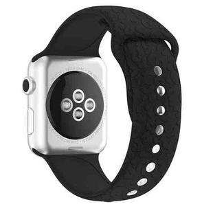 Leopard Embossing Silicone Watch Band For Apple Watch Series 8&7 41mm / SE 2&6&SE&5&4 40mm / 3&2&1 38mm(Black)
