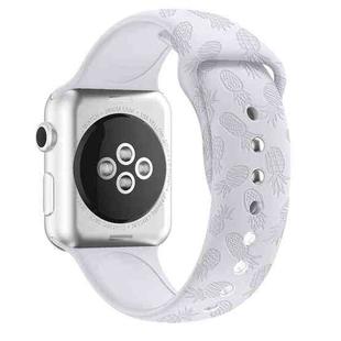 Pineapple Embossing Silicone Watch Band For Apple Watch Series 8&7 41mm / SE 2&6&SE&5&4 40mm / 3&2&1 38mm(White)