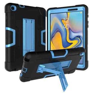 For Galaxy Tab A 8.0 & S Pen (2019) P200 Contrast Color Silicone + PC Combination Case with Holder(Black + Blue)