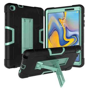 For Galaxy Tab A 8.0 & S Pen (2019) P200 Contrast Color Silicone + PC Combination Case with Holder(Black + Aqua)