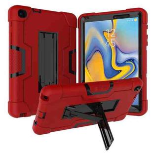 For Galaxy Tab A 8.0 & S Pen (2019) P200 Contrast Color Silicone + PC Combination Case with Holder(Red + Black)