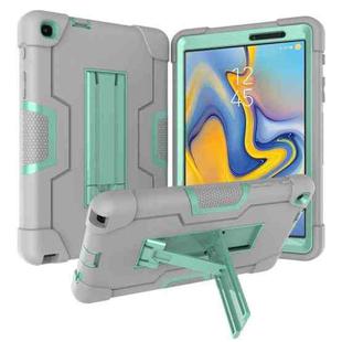 For Galaxy Tab A 8.0 & S Pen (2019) P200 Contrast Color Silicone + PC Combination Case with Holder(Grey + Aqua)