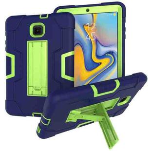 For Galaxy Tab A 8.0 (2018) T387  Contrast Color Silicone + PC Combination Case with Holder(Navy Blue +Olivine)