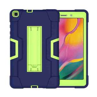 For Galaxy Tab A 8.0 (2019) T290  Contrast Color Silicone + PC Combination Case with Holder(Navy Blue +Olivine)