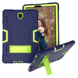 For Galaxy Tab S4 10.5 T830 Contrast Color Silicone + PC Combination Case with Holder(Navy Blue +Olivine)