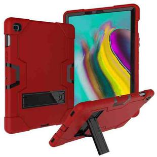 For Galaxy Tab S5e T720 Contrast Color Silicone + PC Combination Case with Holder(Red + Black)