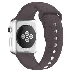 Dog Paw Embossing Silicone Watch Band For Apple Watch Series 8&7 41mm / SE 2&6&SE&5&4 40mm / 3&2&1 38mm(Cocoa)