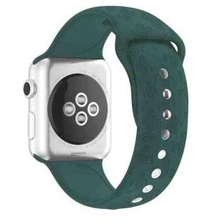 Cactus Embossing Silicone Watch Band For Apple Watch Series 8&7 41mm / SE 2&6&SE&5&4 40mm / 3&2&1 38mm(Pine Needle Green)