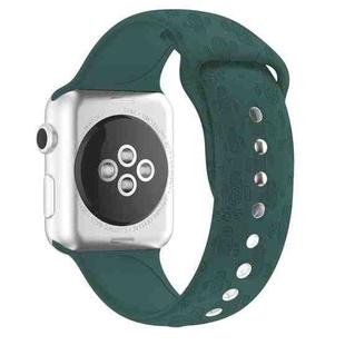 Cactus Embossing Silicone Watch Band For Apple Watch Ultra 49mm / Series 8&7 45mm / SE 2&6&SE&5&4 44mm / 3&2&1 42mm(Pine Needle Green)