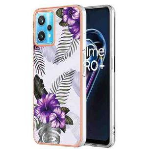 For OPPO Realme 9 Pro+ 5G Electroplating IMD TPU Phone Case(Purple Flower)