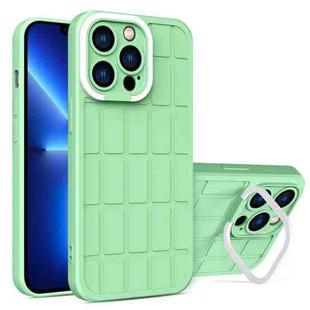 For iPhone 13 Pro Cube Lens Holder TPU + PC Phone Case (Green)