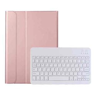 AK16 Lambskin Texture Bluetooth Keyboard Leather Case For Lenovo Tab 6 5G 10.3 inch(Rose Gold)