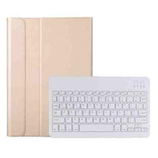 AK16 Lambskin Texture Bluetooth Keyboard Leather Case For Lenovo Tab 6 5G 10.3 inch(Gold)