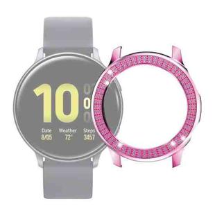 For Samsung Galaxy Watch Active2 44mm PC Double Row Diamond Watch Case(Pink)