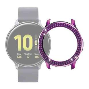 For Samsung Galaxy Watch Active2 44mm PC Double Row Diamond Watch Case(Purple)