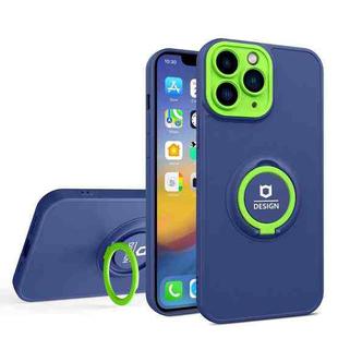 For iPhone 11 Pro Eagle Eye Ring Holder Phone Case (Blue + Green)