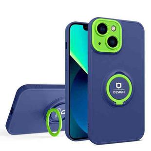 For iPhone 13 Eagle Eye Ring Holder Phone Case(Blue + Green)