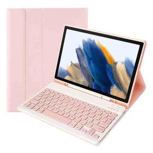 A08B Candy Color Bluetooth Keyboard Leather Case with Pen Slot For Samsung Galaxy Tab A8 10.5 2021 SM-X200 / SM-X205(Pink)