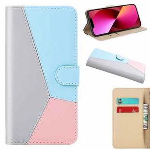 Tricolor Stitching Horizontal Flip Leather Phone Case For iPhone 13(Grey)