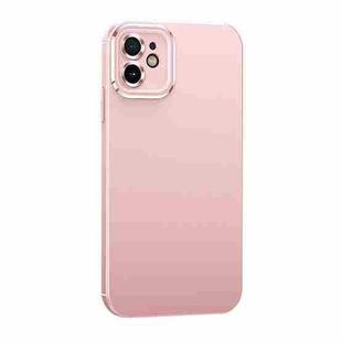 For iPhone 11 Metal Lens Liquid Silicone Phone Case (Pink)