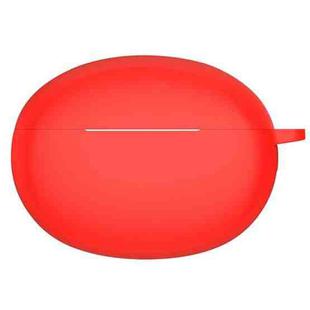 Solid Color Silicone Earphone Protective Case For OPPO Enco X2(Red)