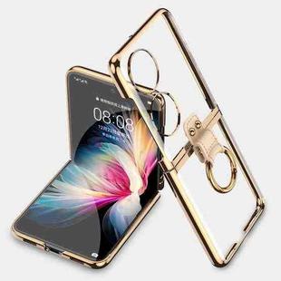 For Huawei P50 Pocket GKK Phantom Electroplating Phone Case with Ring Holder(Champagne Gold)
