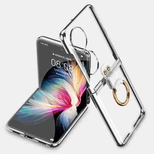For Huawei P50 Pocket GKK Phantom Electroplating Phone Case with Ring Holder(Luminous Silver)