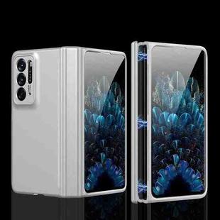 For OPPO Find N GKK Magnetic Full Coverage Phone Flip Case(Silver)