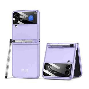 For Samsung Galaxy Z Flip3 5G GKK Integrated Ultra-thin Full Coverage Phone Flip Case with Pen(Purple)