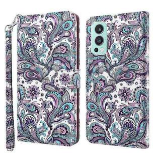 For OnePlus Nord 2 5G 3D Painting Pattern TPU + PU Leather Phone Case(Swirl Pattern)