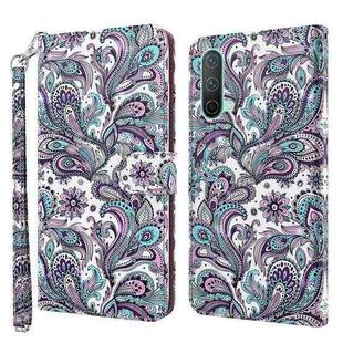 For OnePlus Nord CE 5G 3D Painting Pattern TPU + PU Leather Phone Case(Swirl Pattern)