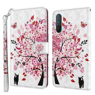 For OnePlus Nord CE 5G 3D Painting Pattern TPU + PU Leather Phone Case(Cat Under The Tree)