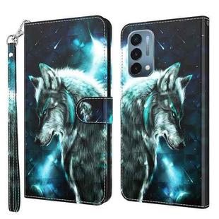 For OnePlus Nord N200 5G 3D Painting Pattern TPU + PU Leather Phone Case(Wolf)