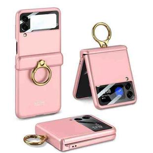 For Samsung Galaxy Z Flip3 5G GKK Magnetic Hinged Flip Case with Ring Holder(Pink)
