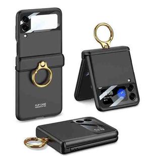 For Samsung Galaxy Z Flip3 5G GKK Magnetic Hinged Flip Case with Ring Holder(Black)