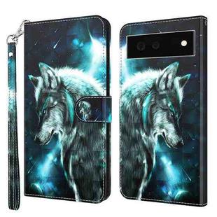 For Google Pixel 6 3D Painting Pattern TPU + PU Leather Phone Case(Wolf)