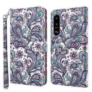 For Sony Xperia 5 II 3D Painting Pattern TPU + PU Leather Phone Case(Swirl Pattern)