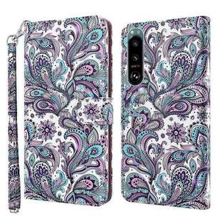 For Sony Xperia 5 III 3D Painting Pattern TPU + PU Leather Phone Case(Swirl Pattern)