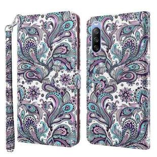 For Sony Xperia 10 II 3D Painting Pattern TPU + PU Leather Phone Case(Swirl Pattern)