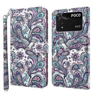 For Xiaomi Poco M4 Pro 3D Painting Pattern TPU + PU Leather Phone Case(Swirl Pattern)