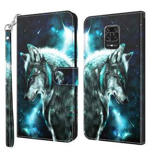 For Xiaomi Redmi Note 10 Lite 3D Painting Pattern TPU + PU Leather Phone Case(Wolf)
