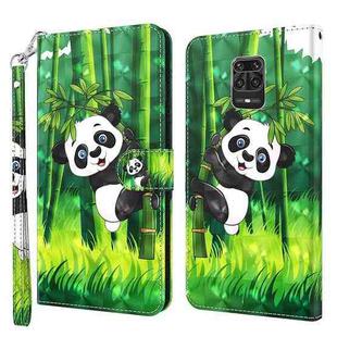For Xiaomi Redmi Note 10 Lite 3D Painting Pattern TPU + PU Leather Phone Case(Panda Climbing Bamboo)