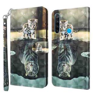 For Xiaomi Redmi Note 8 2021 3D Painting Pattern TPU + PU Leather Phone Case(Cat Tiger)