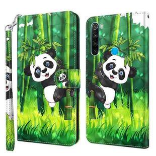 For Xiaomi Redmi Note 8 2021 3D Painting Pattern TPU + PU Leather Phone Case(Panda Climbing Bamboo)