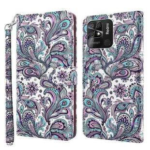 For Xiaomi Redmi 10C International Version 3D Painting Pattern TPU + PU Leather Phone Case(Swirl Pattern)