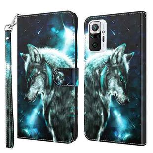 For Xiaomi Redmi Note 10 Pro / 10 Pro Max 3D Painting Pattern TPU + PU Leather Phone Case(Wolf)